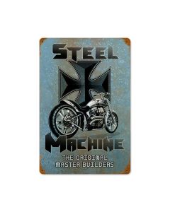 Steel Machine Vintage Sign, Other, Metal Sign, Wall Art, 12 X 18 Inches