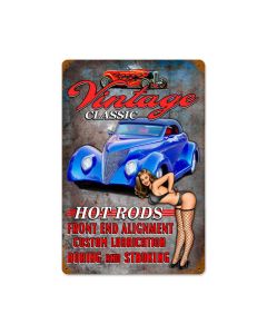 Vintage Hot Rods Vintage Sign, Other, Metal Sign, Wall Art, 12 X 18 Inches