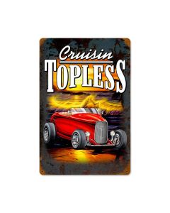 Cruisin Topless Vintage Sign, Other, Metal Sign, Wall Art, 12 X 18 Inches