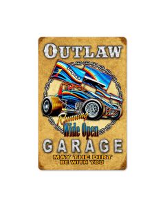 Outlaw Garage Vintage Sign, Other, Metal Signs 1, Wall Art, 12 X 18 Inches