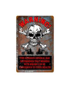 Warning Bikers Vintage Sign, Other, Metal Sign, Wall Art, 12 X 18 Inches