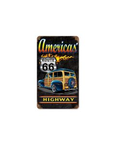 America Highway Vintage Sign, Other, Metal Sign, Wall Art, 8 X 14 Inches
