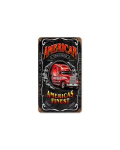 American Trucker Vintage Sign, Automotive, Metal Sign, Wall Art, 8 X 14 Inches