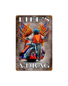 Lifes A Drag Vintage Sign, Other, Metal Sign, Wall Art, 12 X 18 Inches