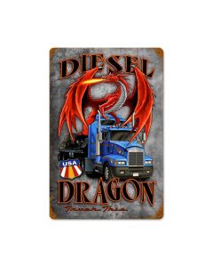 Diesel Dragon Vintage Sign, Other, Metal Sign, Wall Art, 18 X 12 Inches