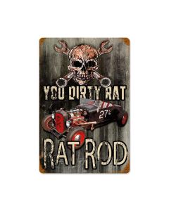 Dirty Rat Rod Vintage Sign, Other, Metal Sign, Wall Art, 12 X 18 Inches