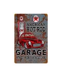 Hot Rod Texaco Gas Vintage Sign, Oil & Petro, Metal Sign, Wall Art, 12 X 18 Inches