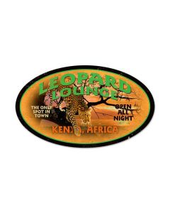 Leopard Lounge Vintage Sign, Other, Metal Sign, Wall Art, 24 X 14 Inches