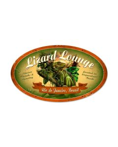 Lizard Lounge Vintage Sign, Other, Metal Sign, Wall Art, 24 X 14 Inches