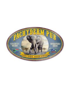 Pachyderm Pub Vintage Sign, Man Cave, Metal Sign, Wall Art, 24 X 14 Inches