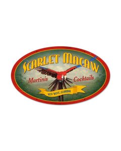Scarlet Macaw Vintage Sign, Other, Metal Sign, Wall Art, 24 X 14 Inches