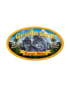 Gorilla Grill Vintage Sign, Other, Metal Sign, Wall Art, 24 X 14 Inches