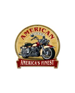 American Biker Vintage Sign, Other, Metal Sign, Wall Art, 16 X 15 Inches
