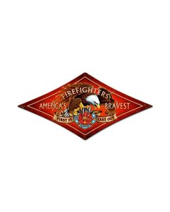 Fire Fighter Vintage Sign, Other, Metal Sign, Wall Art, 14 X 24 Inches