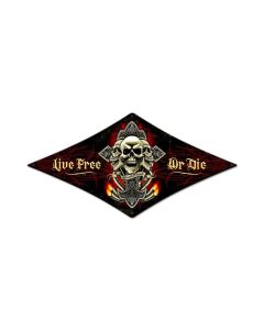 Live Free Skull Vintage Sign, Other, Metal Sign, Wall Art, 14 X 24 Inches