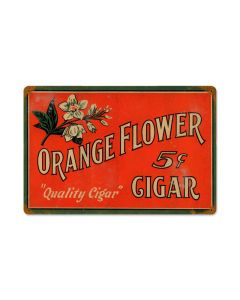 Orange Cigar Vintage Sign, Other, Metal Sign, Wall Art, 12 X 18 Inches