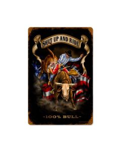 Shut Up And Ride Vintage Sign, Other, Metal Sign, Wall Art, 12 X 18 Inches