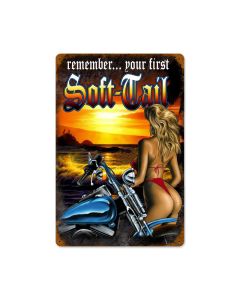 Softail Vintage Sign, Other, Metal Sign, Wall Art, 12 X 18 Inches