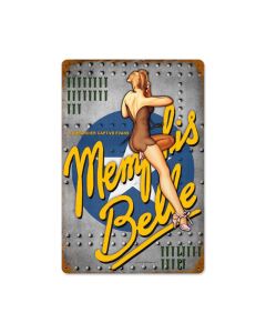 Memphis Nose Art Vintage Sign, Pinup Girls, Metal Sign, Wall Art, 12 X 18 Inches