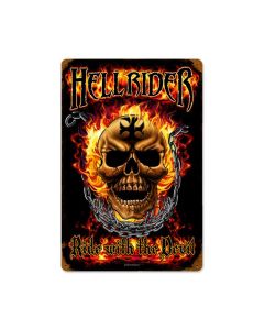 Hellrider Vintage Sign, Other, Metal Sign, Wall Art, 12 X 18 Inches