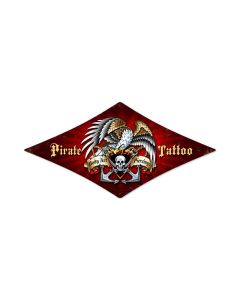 Pirate Tattoo Vintage Sign, Other, Metal Sign, Wall Art, 14 X 22 Inches