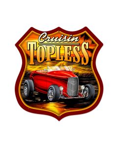 Cruisin Topless Vintage Sign, Other, Metal Sign, Wall Art, 28 X 28 Inches