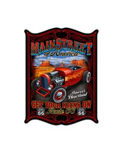 Main Street Vintage Sign, Automotive, Metal Sign, Wall Art, 14 X 19 Inches