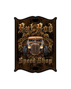 Rat Rod Vintage Sign, Automotive, Metal Sign, Wall Art, 14 X 19 Inches