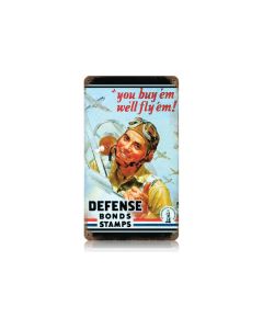 Defense Bond Stamps Vintage Sign, Military, Metal Sign, Wall Art, 8 X 14 Inches