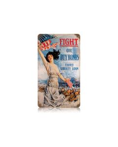 Fight Or Buy Vintage Sign, Military, Metal Sign, Wall Art, 8 X 14 Inches