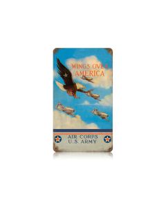 Wings Over America Vintage Sign, Military, Metal Sign, Wall Art, 8 X 14 Inches