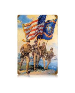 Marine Color Guard, Military, Metal Sign, Wall Art, 12 X 18 Inches