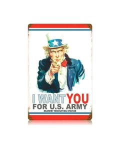 Uncle Sam Vintage Sign, Patriotic, Metal Sign, Wall Art, 12 X 18 Inches