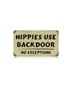 Hippies Vintage Sign, Man Cave, Metal Sign, Wall Art, 14 X 8 Inches