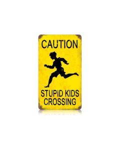 Stupid Kids Vintage Sign, Oil & Petro, Metal Sign, Wall Art, 8 X 14 Inches
