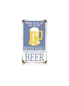 Briton Beer Vintage Sign, Man Cave, Metal Sign, Wall Art, 8 X 14 Inches
