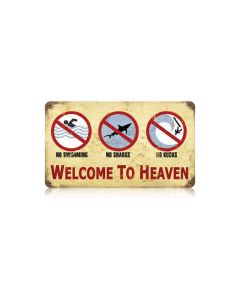 Surf Heaven Vintage Sign, Humor, Metal Sign, Wall Art, 14 X 8 Inches
