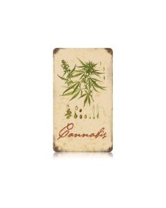 Cannabis Vintage Sign, Home & Garden, Metal Sign, Wall Art, 8 X 14 Inches
