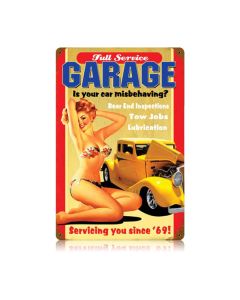 Full Service Garage Vintage Sign, Transportation, Metal Sign, Wall Art, 12 X 18 Inches