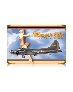 Memphis Belle Vintage Sign, Aviation, Metal Sign, Wall Art, 18 X 12 Inches