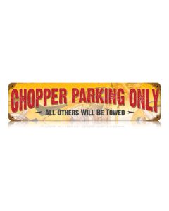 Chopper Parking Vintage Sign, Motorcycle, Metal Sign, Wall Art, 20 X 5 Inches