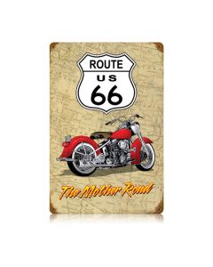 Mother Road Vintage Sign, Transportation, Metal Sign, Wall Art, 12 X 18 Inches