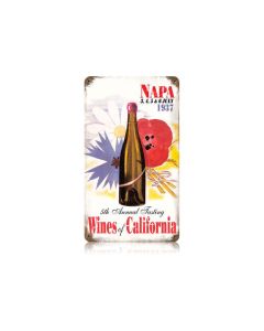 Wines Of California Vintage Sign, Travel, Metal Sign, Wall Art, 8 X 14 Inches