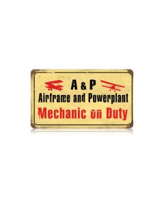 Airframe Mechanic Vintage Sign, Aviation, Metal Sign, Wall Art, 14 X 8 Inches