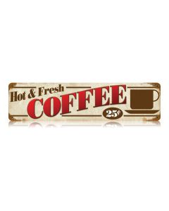 Coffee Vintage Sign, Oil & Petro, Metal Sign, Wall Art, 20 X 5 Inches