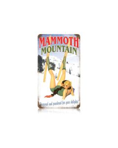 Mammoth Mountain Vintage Sign, Pinup Girls, Metal Sign, Wall Art, 8 X 14 Inches