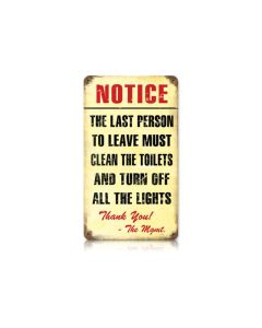 Clean Bathroom Vintage Sign, Home & Garden, Metal Sign, Wall Art, 8 X 14 Inches