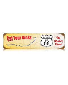 Route 66 Get Your Kicks Vintage Sign, Street Signs, Metal Sign, Wall Art, 20 X 5 Inches