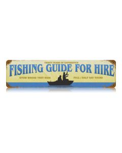 Fishing Guide Vintage Sign, Home & Garden, Metal Sign, Wall Art, 20 X 5 Inches