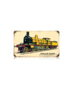 Highland Railway Vintage Sign, Trains, Metal Sign, Wall Art, 14 X 8 Inches